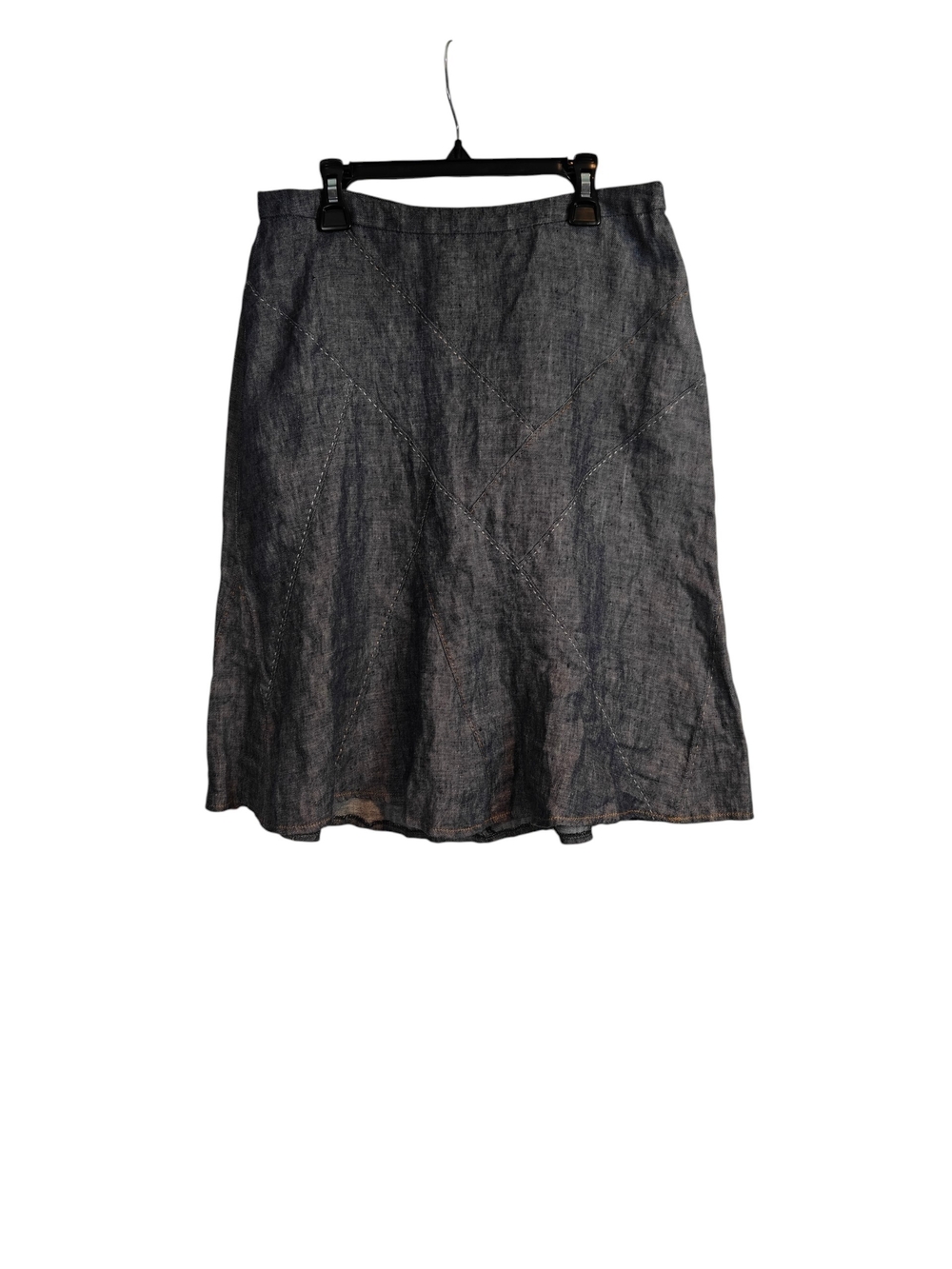 CABI A-Line 100% Linen #930 Chambray Patchwork Skort Size 2
